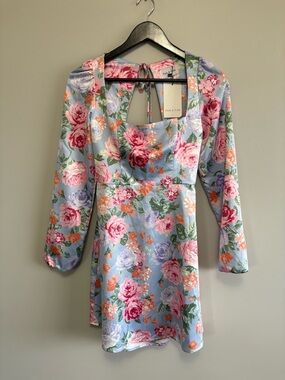 Brand New With Tags Park & Fifth Pastel Floral Square-Neck Mini Dress Size XL